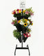 Drehbarer Blumenstaender mit 12 schwarzen Kunststoff-Eimern gefuellt mit Blumenstraeussen – ideal für Verkauf und Präsentation - Kunststoff 2