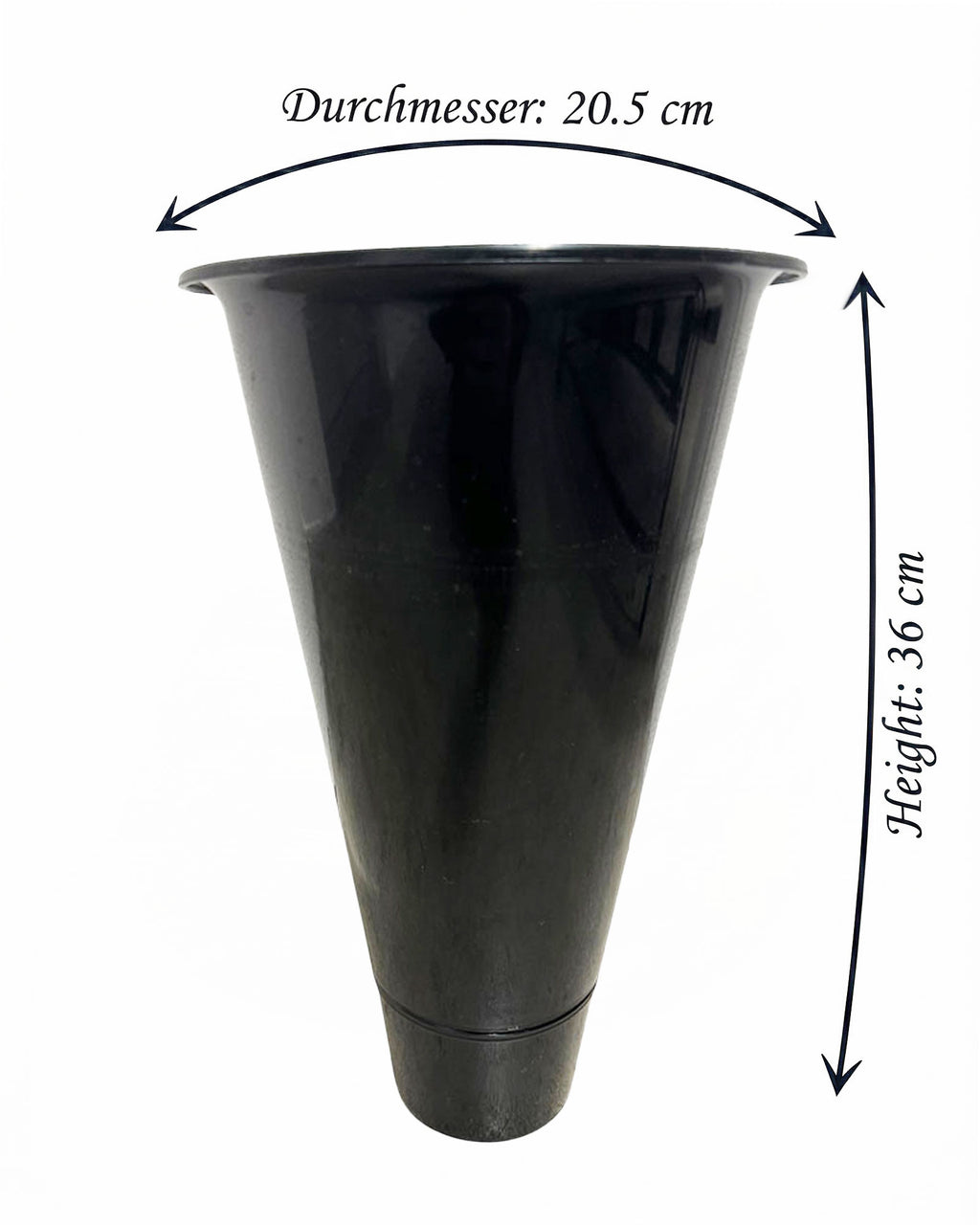 Grosser Blumeneimer 36 cm Höhe und 20.5 cm Durchmesser – passend für Blumenständer und Floristenbedarf