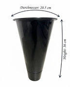 Grosser Blumeneimer 36 cm Höhe und 20.5 cm Durchmesser – passend für Blumenständer und Floristenbedarf