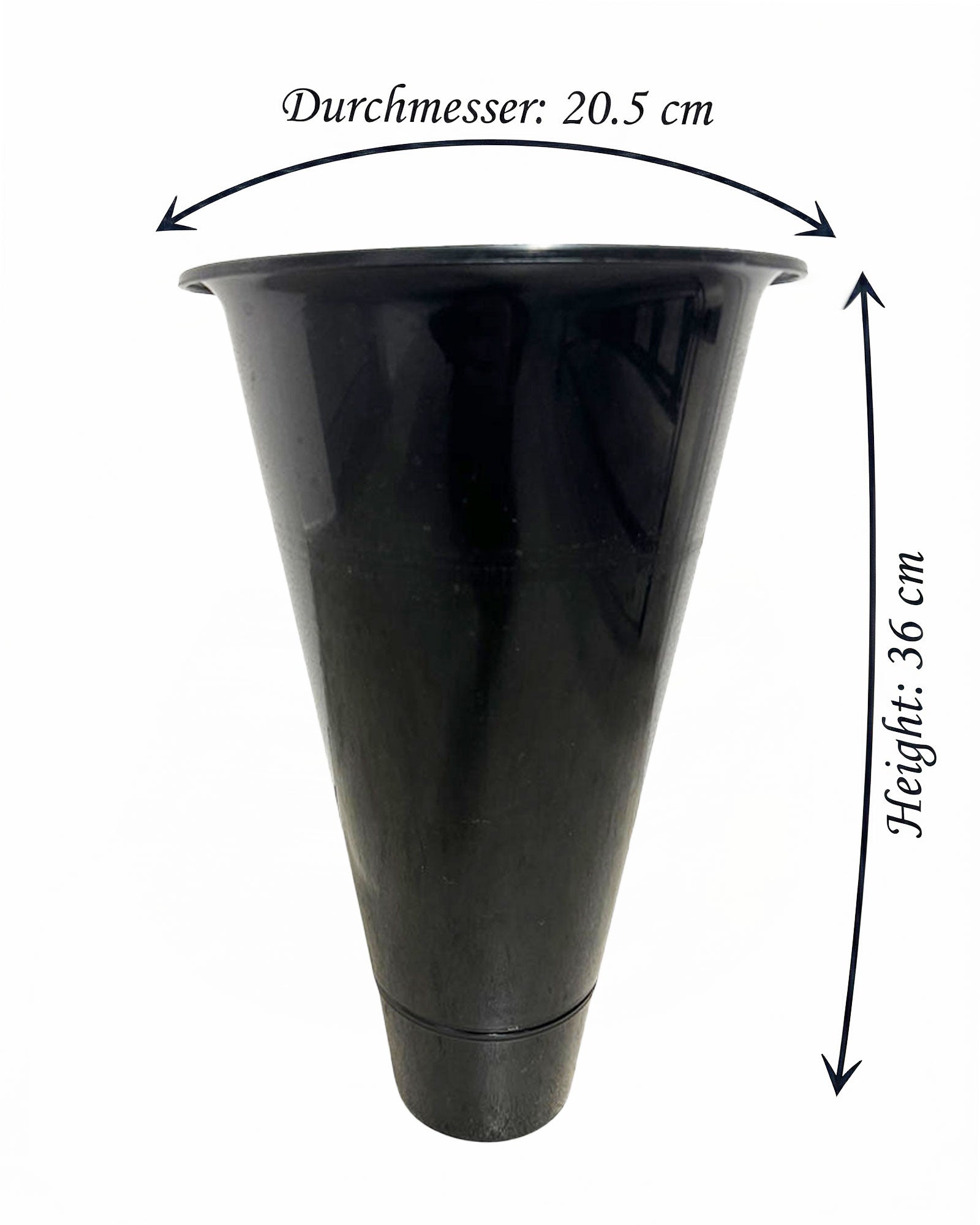 Grosser Blumeneimer 36 cm Höhe und 20.5 cm Durchmesser – passend für Blumenständer und Floristenbedarf