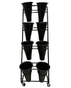 Blumenständer Kunststoff mit 8 Eimern in Schwarz für Frischblumen und Floristik Präsentation - Kunststoff 1