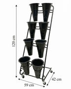 Abmessungen Blumenständer Kunststoff mit 8 Eimern Höhe 120 cm Breite 59 cm Tiefe 42 cm - Kunststoff 5