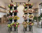 Blumenständer Kunststoff mit 8 Eimern im Blumengeschäft zur Präsentation von Blumensträussen - Kunststoff 4