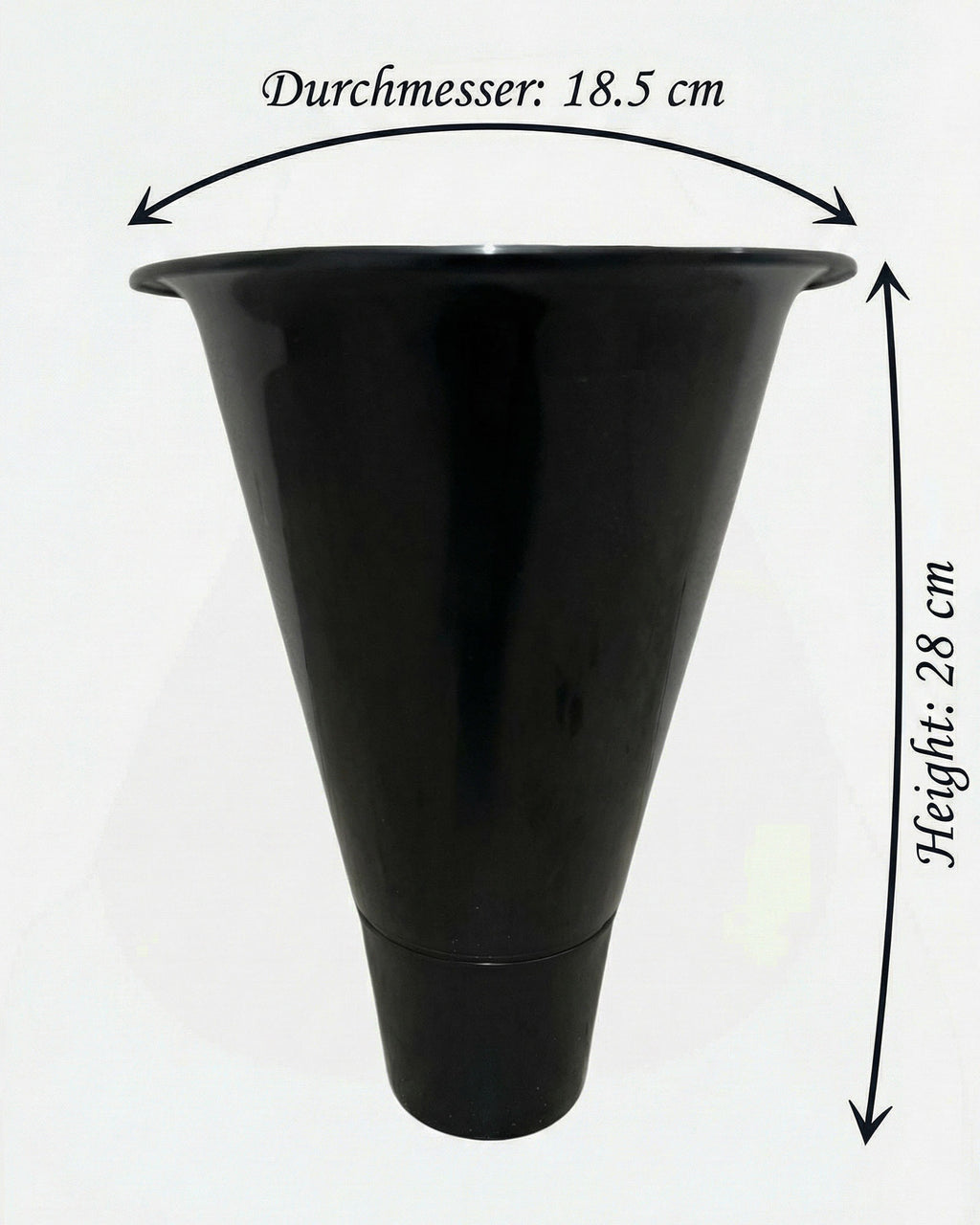 Kunststoff Eimer für Blumenständer Durchmesser 18.5 cm Höhe 28 cm schwarz - Kunststoff 6
