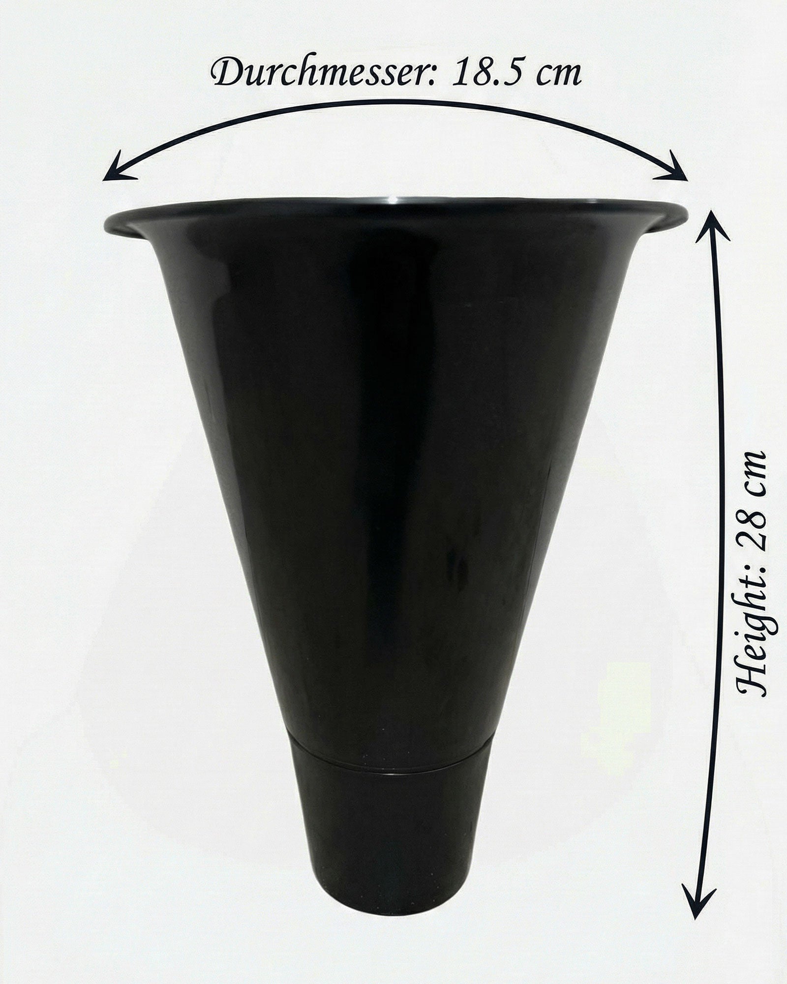 Kunststoff Eimer für Blumenständer Durchmesser 18.5 cm Höhe 28 cm schwarz - Kunststoff 6